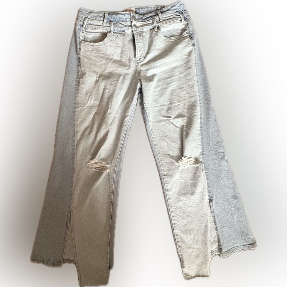 Women’s Driftwood wide leg,‎ two-toned, split hem cropped jeans - 32